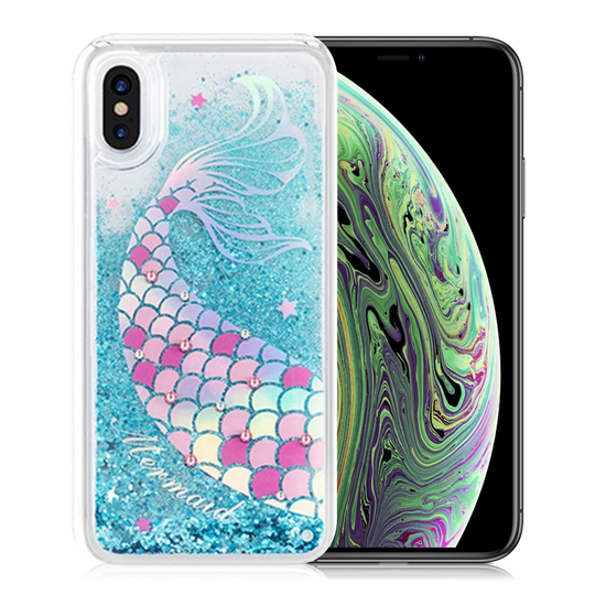 iPhone XS KAVARO Swarovski hybriidi muovinen kuviollinen takasuoja kuori timanteilla - Merenneito
