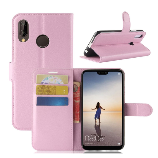 Huawei P20 Lite litsitekstuurinen suojakotelo - Vaaleanpunainen