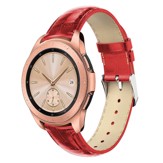 Samsung Galaxy Watch (42mm) Krokotiili iho rakenteinen aito nahkainen kellon vaihto ranneke - Punainen