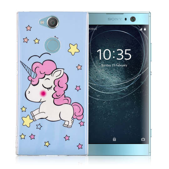 Sony Xperia XA2 Valoisa Kuvallinen IMD Pehmeä TPU Takasuoja Kuori - Yksisarviset