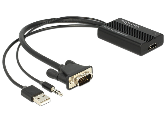 This VGA To HDMI Adapter By Delock Can Be Used For The Connection Of A HDMI Display To A PC Or Lapto