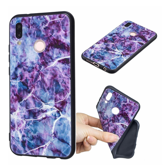 Huawei P20 Lite joustava silikooni muovinen pehmeä kuviollinen takasuoja kuori - Marmori