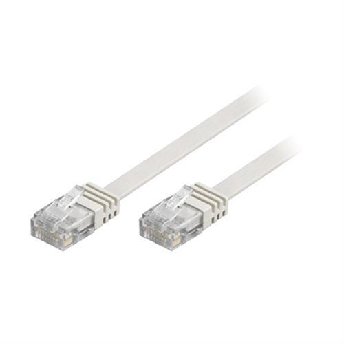 Laitekaapeli, U/UTP Cat6, Litteä, 20 M, 250 MHz, Valkoinen