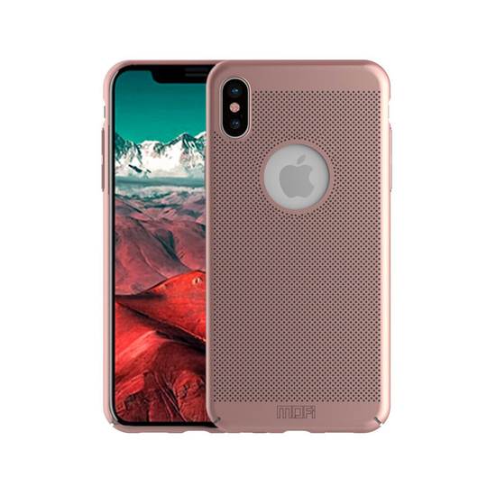 iPhone XS MOFI kova muovinen suojakuori lämmöneristys suojalla - Ruusu Kulta