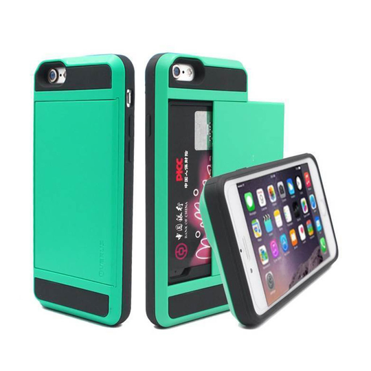 iPhone X Hard Plastic Cover With Card Holder (Green)