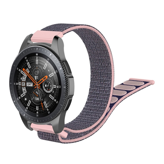 Samsung Galaxy Watch (46mm) 22mm nylon watch band - Grey / Pink