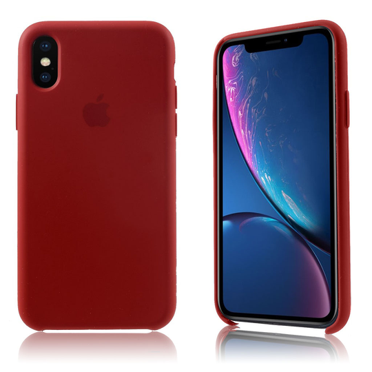 iPhone XS matta pintainen silkki silikooni muovinen suojakuori - Punainen
