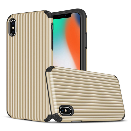 iPhone Xs Max suitcase shape hybrid case - Gold