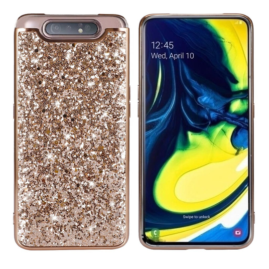 Glitter Samsung Galaxy A80 kuoret - Kulta