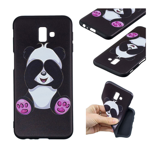Samsung Galaxy J6 Plus (2018) taivutettava silikooni muovinen takasuoja kuori kuviolla - Söpö Panda