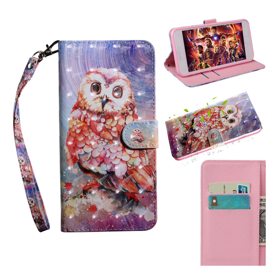 Samsung Galaxy A40 décor patterned leather case - Owl