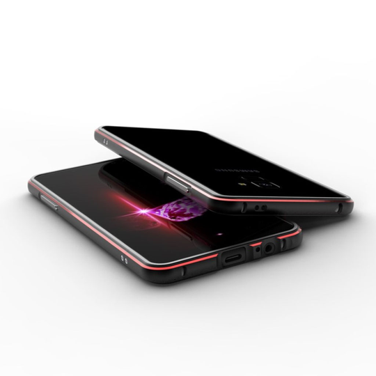 Samsung Galaxy A8 (2018) Alumiini Alloy Puskuri Suoja Kehys - Musta/ Punainen