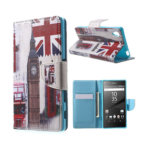 Moberg Sony Xperia Z5 Nahkakotelo - Big Ben Ja Lippu