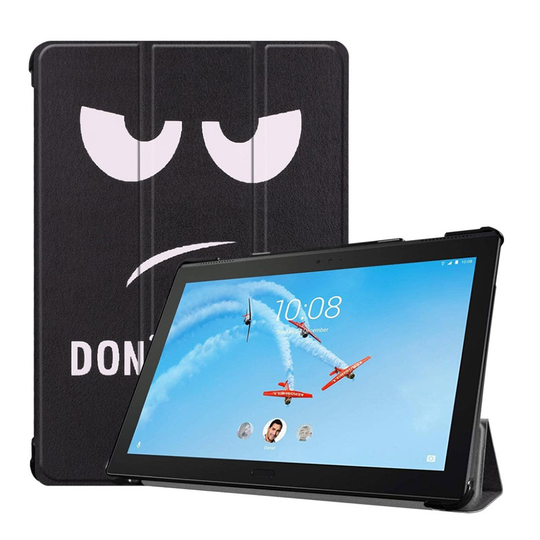 Lenovo Tab P10 kuvioitu nahkainen flip suojakotelo - Do Not Touch My Pad