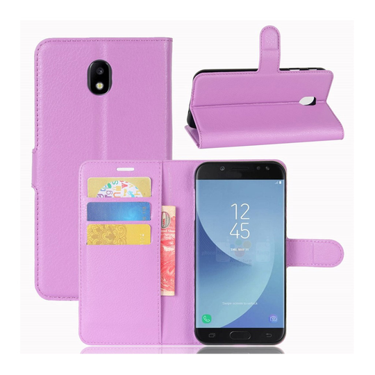 Samsung Galaxy J5 (2017) litsipintainen nahkakotelo - Violetti