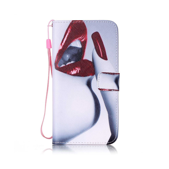 Scherfig Phone 7 Plus / 8 Plus Kuviollinen Nahkakotelo - punaiset Huulet
