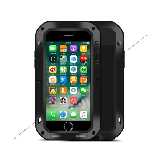 LOVE MEI iPhone 7 / 8 Iskunkestävä Suojaava Kuori - Musta