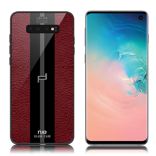 NXE LELCA Samsung Galaxy S10 kuvioinen suojakotelo - Punainen