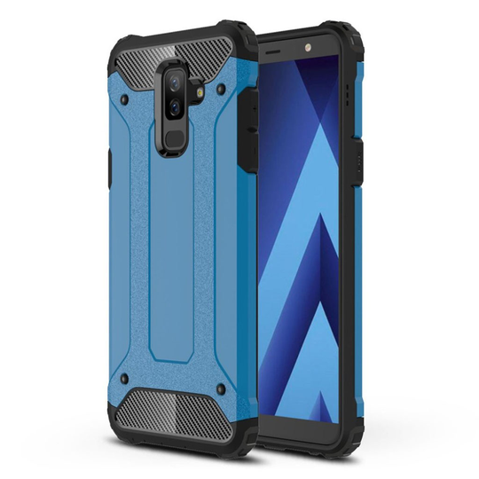 Samsung Galaxy J8 (2018) Armor Guard TPU ja PC Hybriidi Takasuoja Kuori - Vaalean Sininen