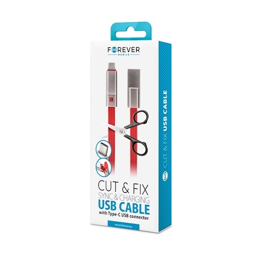 Forever Cut & Fix Korjattava USB-C Latauskaapeli