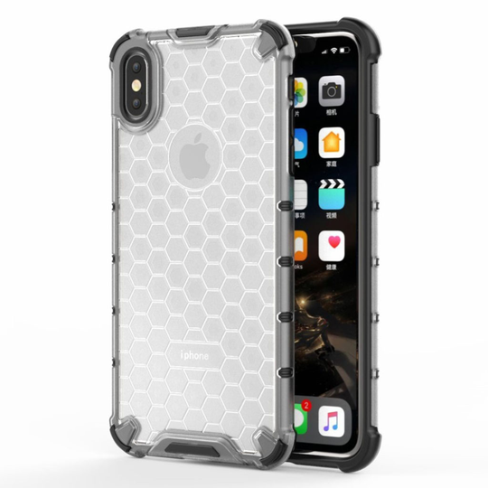 Bofink Honeycomb iPhone Xs Max kuoret - Harmaa