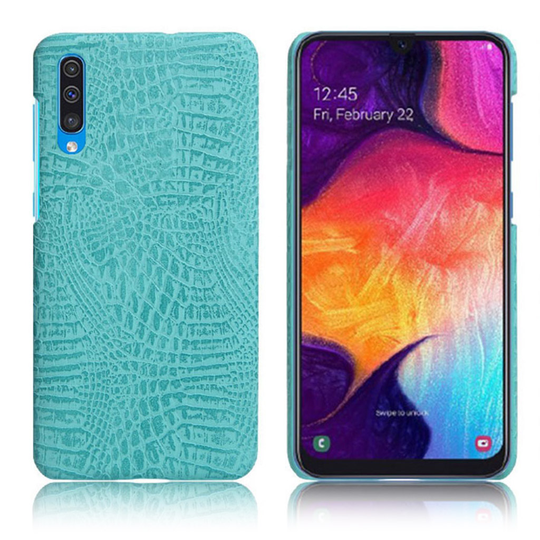 KSQ Samsung Galaxy A50 crocodile skin leather case - Baby Blue