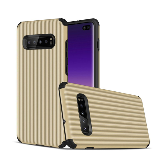 Samsung Galaxy S10 Plus iskunkestävä hybrid suojakotelo - Kulta