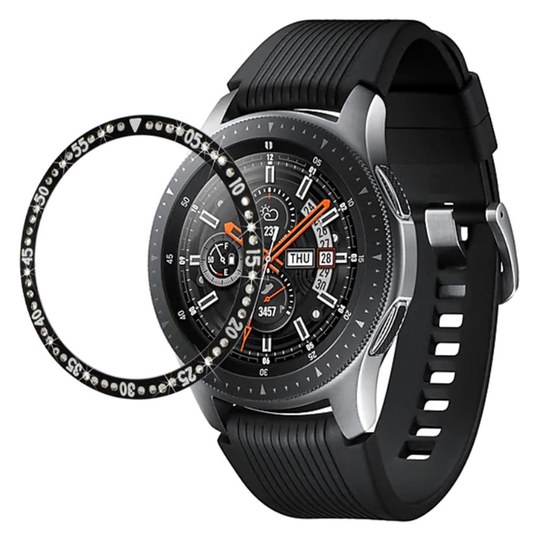 Samsung Galaxy Watch (46mm) rhinestone stainless steel bezel - Black