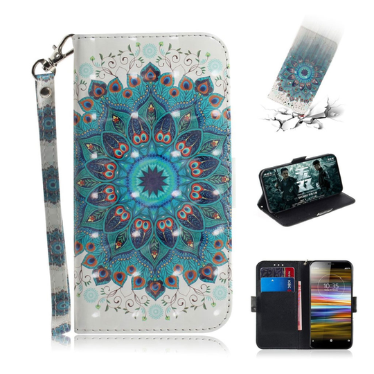 Sony Xperia L3 kuviollinen nahkainen suojakotelo - Mandala Kukka