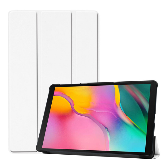 Samsung Galaxy Tab A 10.1 (2019) tri-fold leather case - White