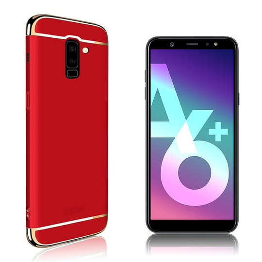 Samsung Galaxy A6 Plus (2018) MOFI sarjan kolme palainen matta pintainen kova muovinen suojakuori - Punainen