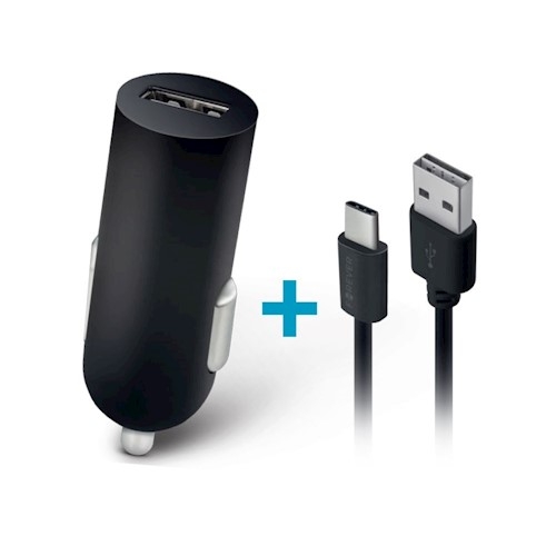 Forever USB-autolaturi M02 2 A + Type-C-latauskaapeli