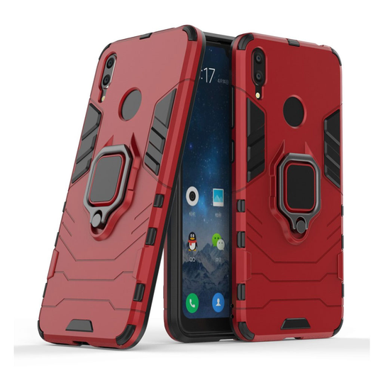 Huawei Y7 2019 rengaspidike hybrid suojakotelo - Punainen