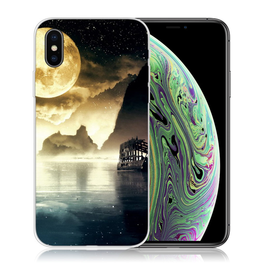 iPhone XS kuviollinen silikooni muovinen pehmeä suojakuori - Mahtava Maisema