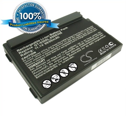 Gateway Solo 9300 akku 6600 mAh - Musta