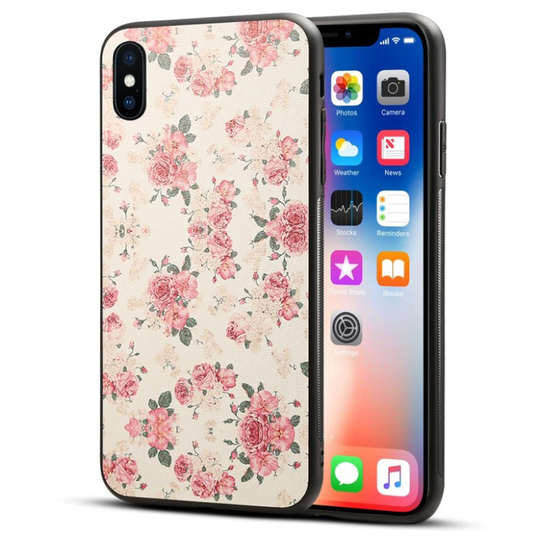 iPhone 9 Plus Kuviollinen Synteetti Nahkainen Kova Muovinen Takasuoja Kuori - Ruusu Kukat