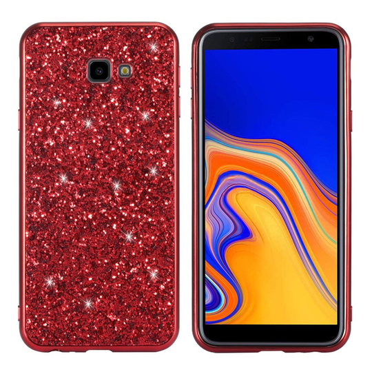 Glitter Samsung Galaxy J4 Plus (2018) kuoret - Punainen