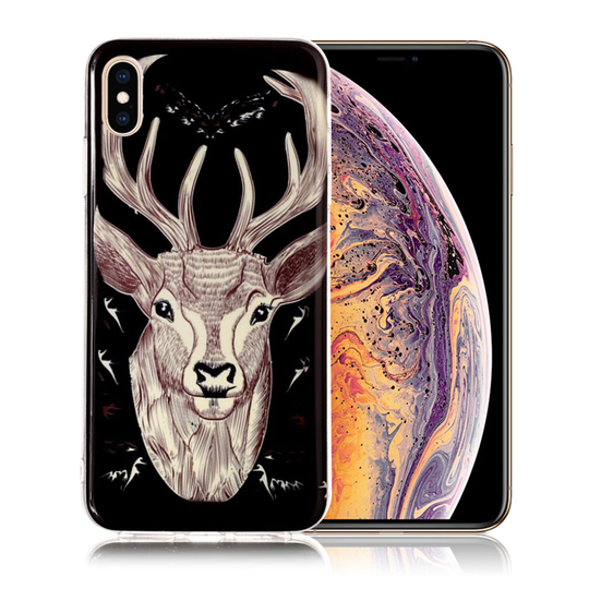 iPhone 9 Plus IMD Kuviollinen Pehmeä Muovinen Takasuoja Kuori - Hirvi