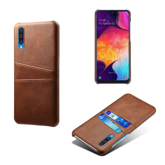 Samsung Galaxy A50 leather coated case - Brown