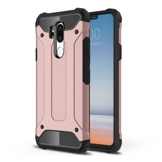 LG G7 ThinQ Heavy Duty Hybriidi TPU ja Muovi Suoja Kuori - Ruusu Kulta