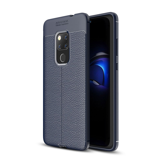 Huawei Mate 20 liitsihedelmä jyvä pintainen silikooni muovinen takasuoja kuori - Tumman Sininen