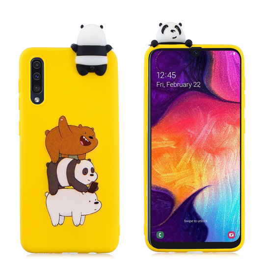 Samsung Galaxy A50 3D animal doll case - Panda and Bear