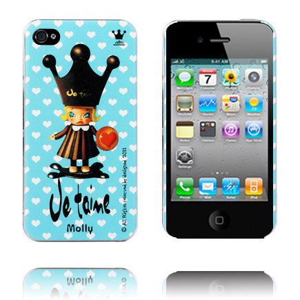 Cute Cartoon (Musta Kruunu) iPhone 4/4S Suojakuori