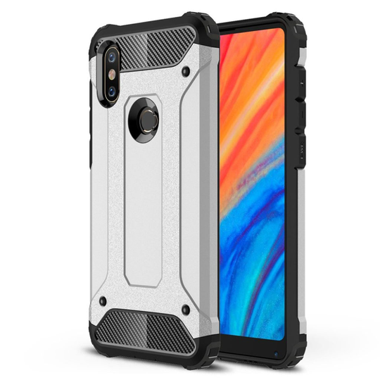 Xiaomi Mi MIX 2S iskukestävä vahvistettu kova muovinen hybriidi takasuoja kuori - Hopea