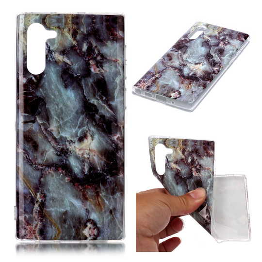 Marble Samsung Galaxy Note 10 kuoret - Sinivihreä / musta marmori