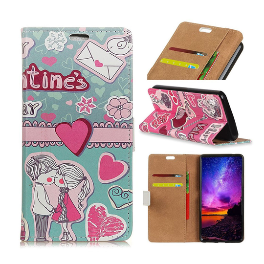 Sony Xperia 10 pattern leather case - Love Elements Pattern