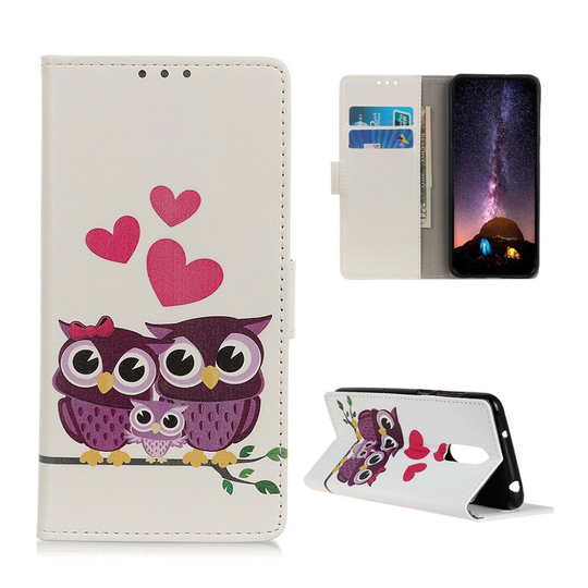OnePlus 7 Pro pattern leather case - Sweet Owl Family