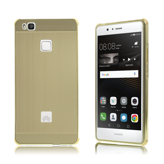 Huawei P9 lite Joustava Harjattu Muovi kuori Kehyksellä - Kulta