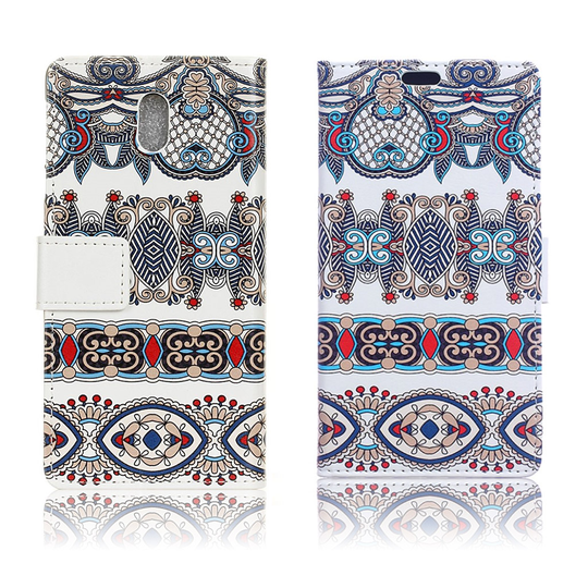 Samsung Galaxy J7 (2017) vintagetyylinen nahkakotelo - Arabia kuviot