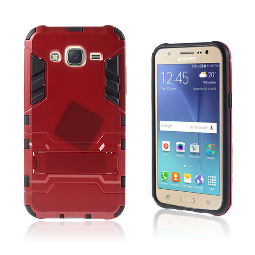 Cool Kick Samsung Galaxy J5 Kuori Jalkatuella - Punainen